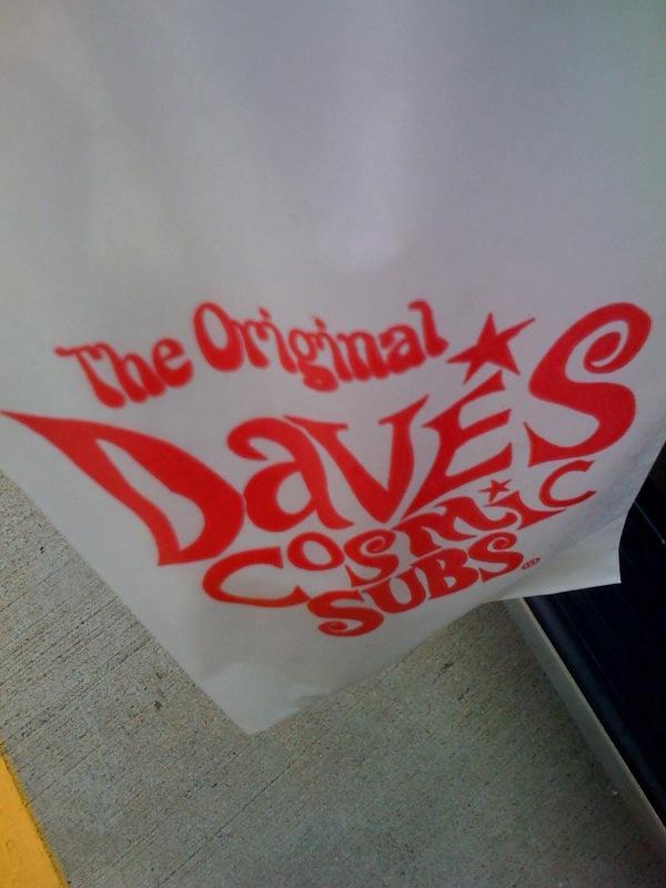 Just leaving Dave's Cosmic Subs #23 is killa!