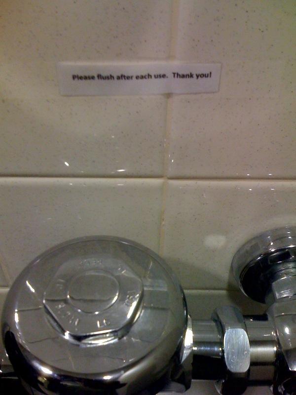 It's sad when you have to leave notes behind instructing people to be sanitary.