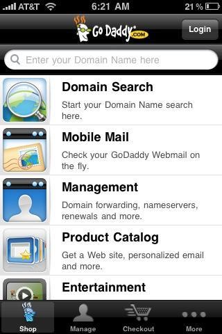 Very cool, Just realized Godaddy had a IPhone APP.